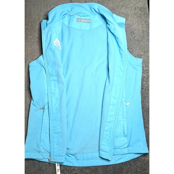 Kate Lord Womens Large Turquoise Blue S/L Lined Vest Full Zip -Zip Pockets SOFT - Picture 2 of 3